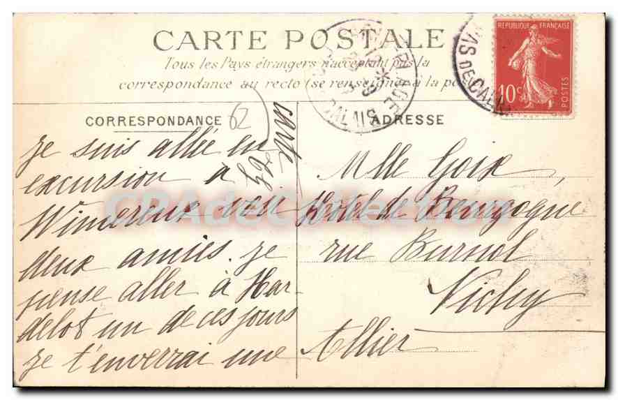 CPA Wimereux L'Eglise Cote sud  — Rückseite