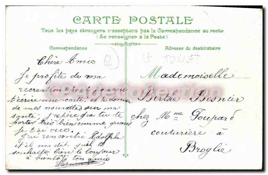 Paris-Plage - Boulevard de la mer — éditeur Bretonne 1909, n°5 — Rückseite