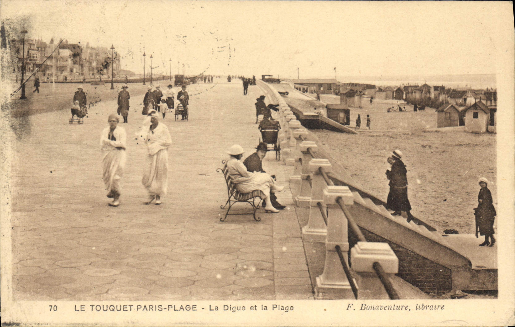 Le Touquet-Paris-Plage - La Digue et la Plage — F. Bonaventure, libraire