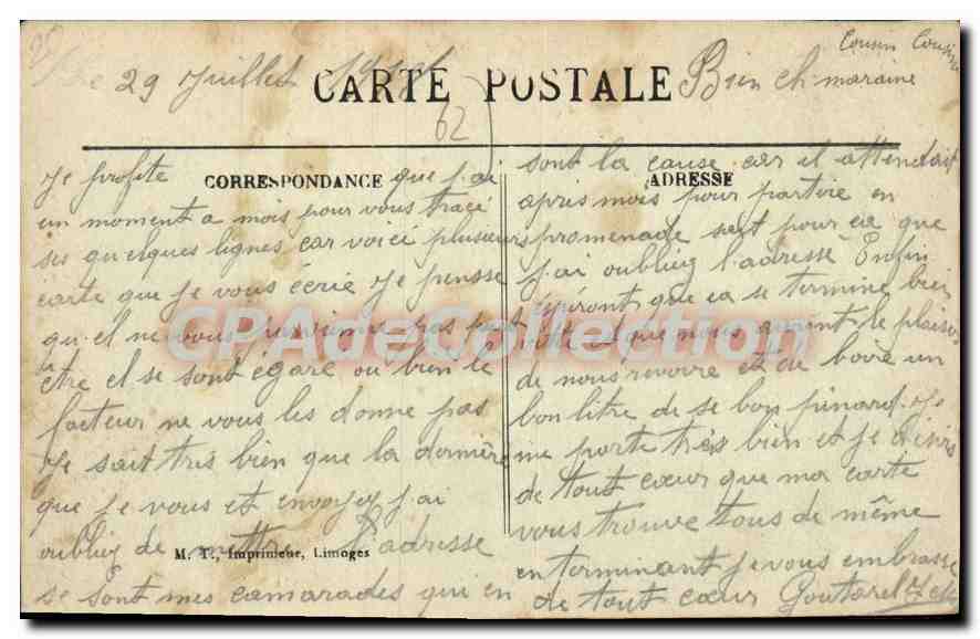 Montreuil-sur-Mer — Portale della Chiesa di San Saulve e Cappella dell'Hôtel-Dieu — Tipografia Limoges — Verso