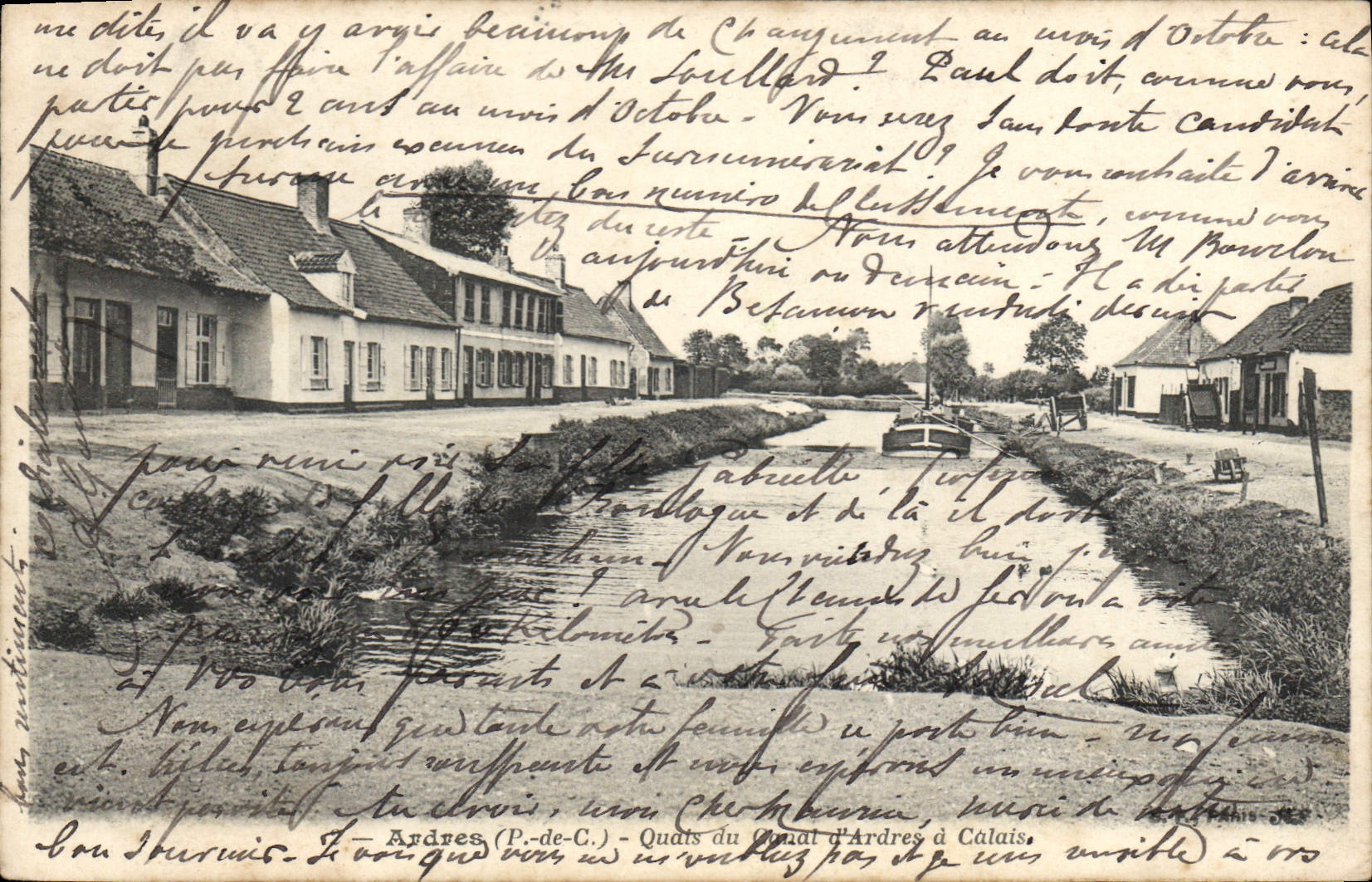 CPA Ardres P de C Quais du canal d'Ardres à Calais