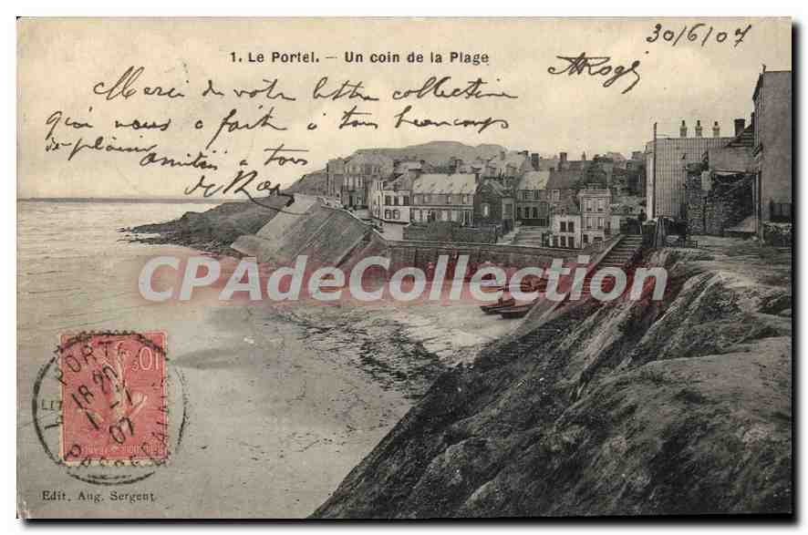 CPA Le Portel Un coin de la Plage 