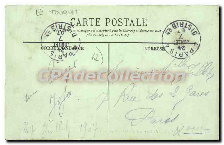 PARIS-PLAGE — Le Carrefour du Pré Catelan — LL. — N° 119 — Verso
