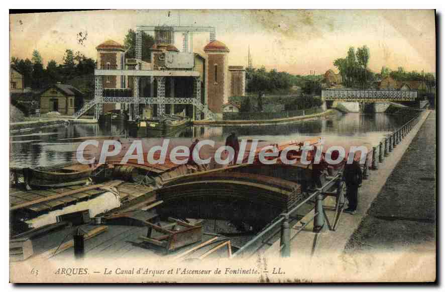 CPA Arques Le Canal d'Arques et l'Ascenseur de Fontinette 