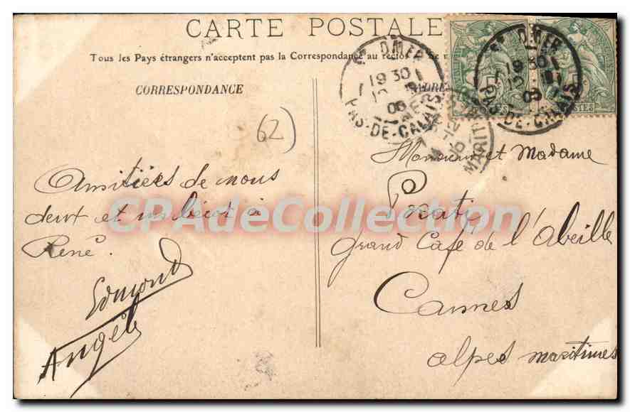 CPA Arques Le Canal d'Arques et l'Ascenseur de Fontinette  — Rückseite