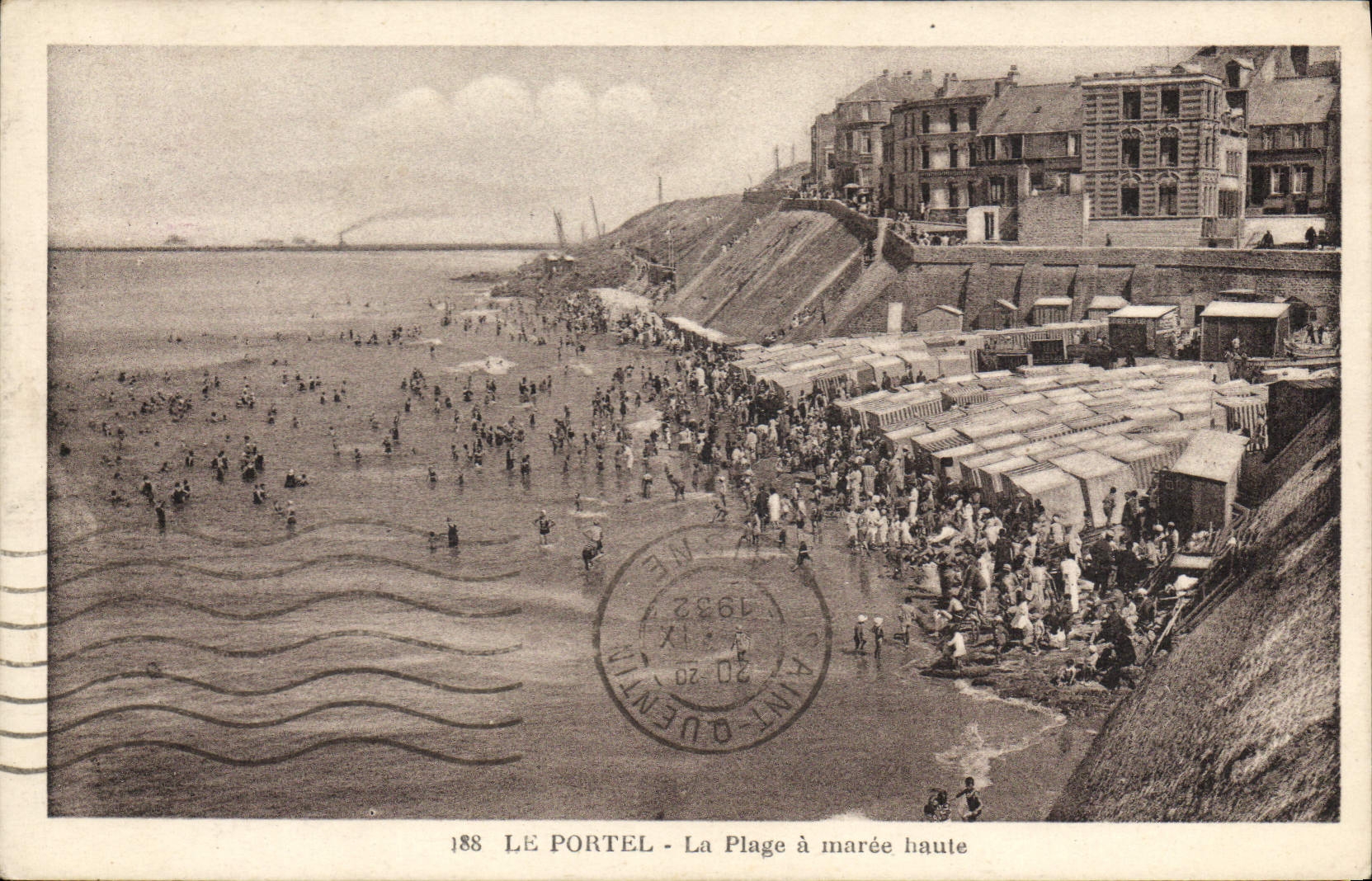 CPA Le Portel la plage à Maree Haute 