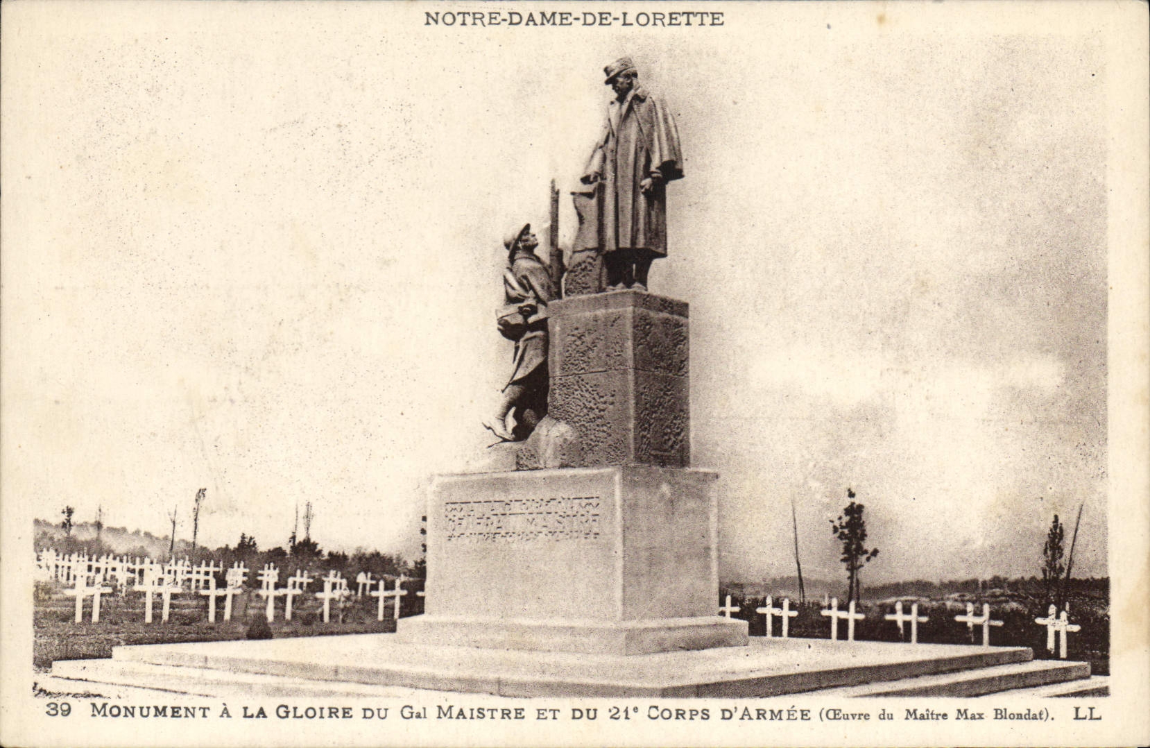 CPA Monument a la Gloire du Gal Maistre et du 21me Corps d'Armes oeuvre du Maitre Max Blondat 