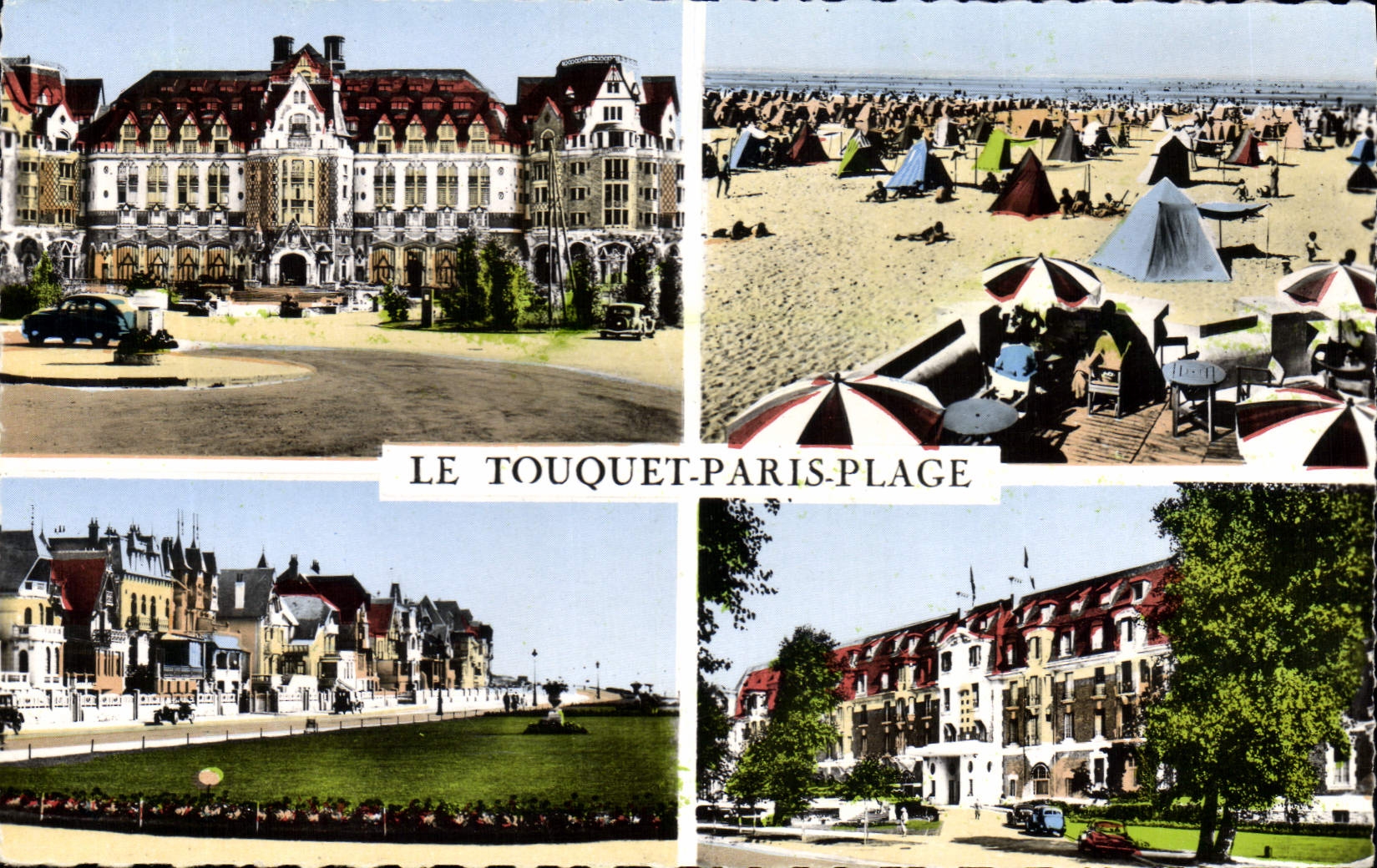 Le Touquet-Paris-Plage — vue panoramique avec hôtel, plage et promenade — Cie de Arts Photographiques