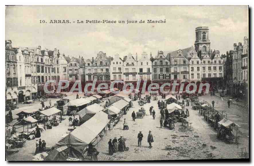 Arras - La Petite-Place un jour de Marché — CPAdeCollection, n°10