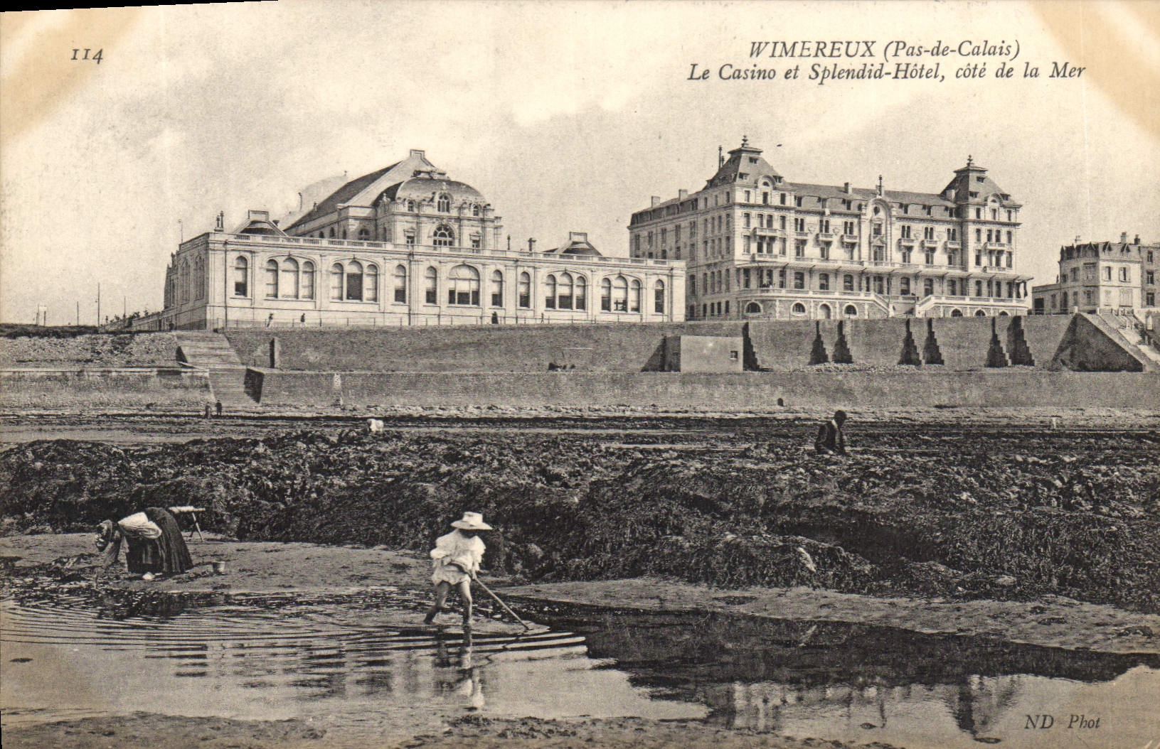 CPA Wimereux Pas de Calais le casino et Splendid hotel cote de la Mer 