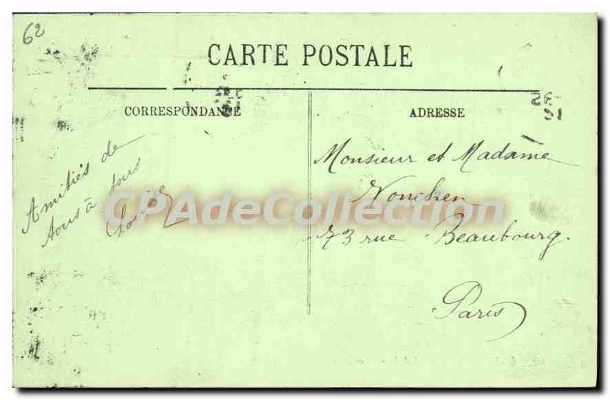 CPA Environs de Calais les Falaises du Blanc Nez  — Rückseite