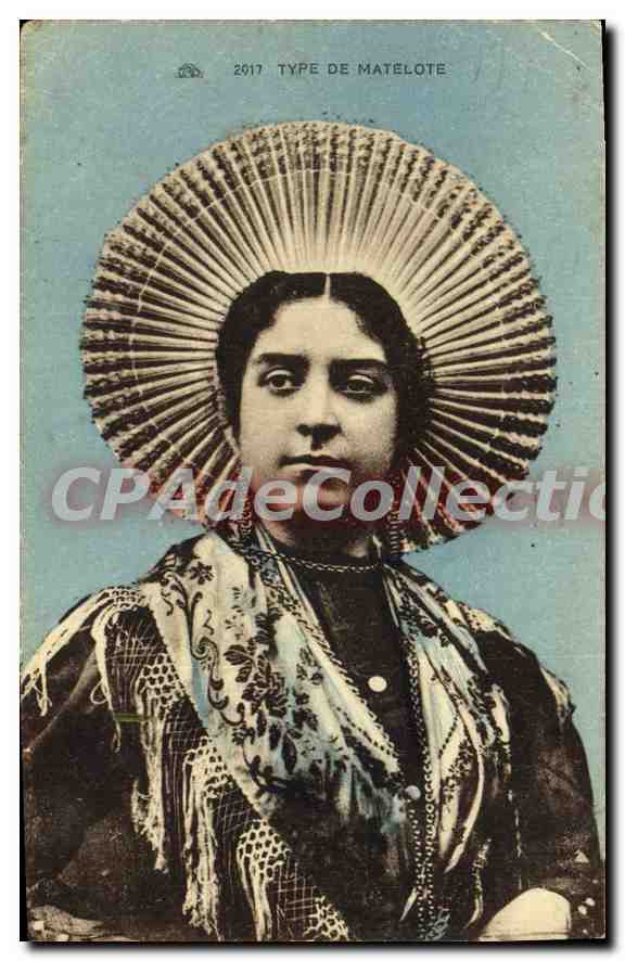 Femme portant un grand parasol — Type de Matelote 2017 — éditeur Matelote - Recto