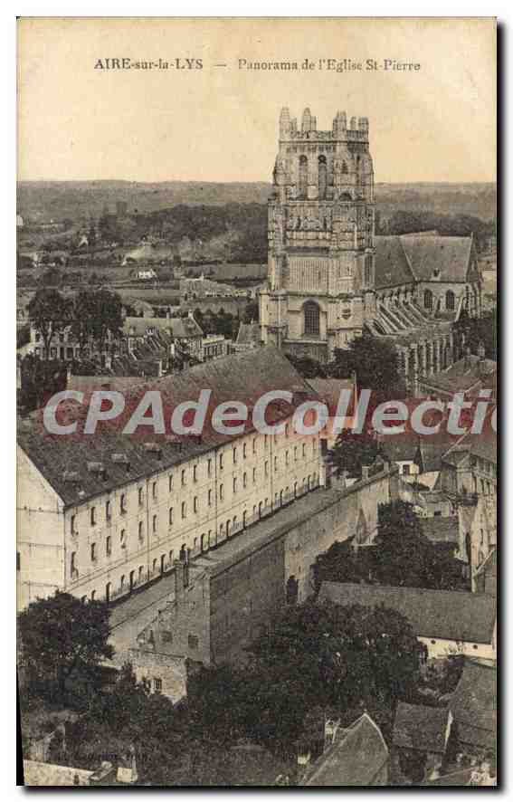 CPA Aire sur la Lys Panorama de l'eglise St Pierre 