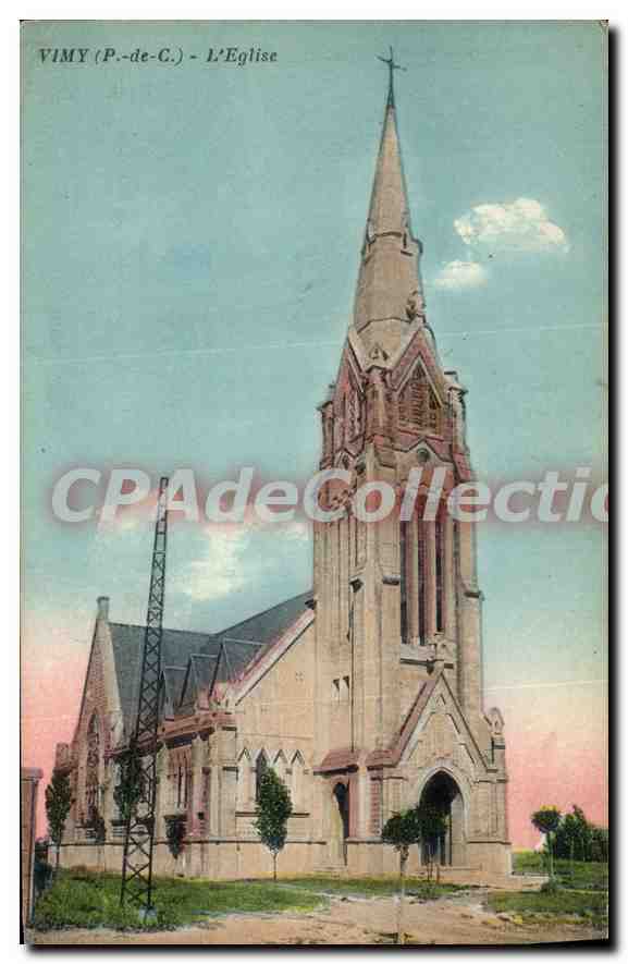 CPA Vimy P de C l'eglise 
