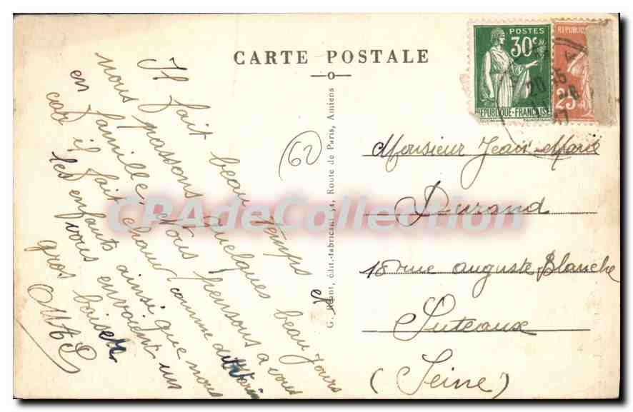 CPA Vimy P de C l'eglise  — Rückseite