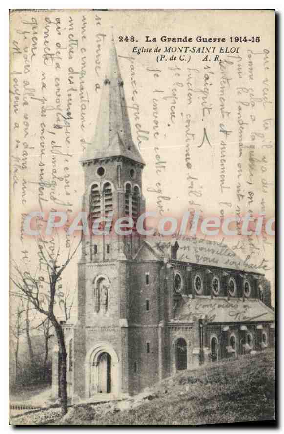 CPA La grande Guerre 1914 15 eglise de Mont Saint Eloi P de C 