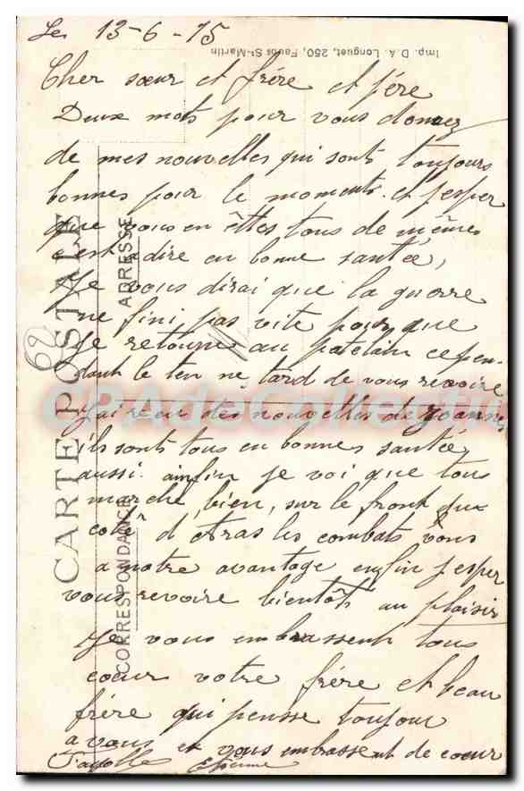 CPA Guerre 1914 1915 Maroeuil la Grande Nef de l'eglise  — Rückseite