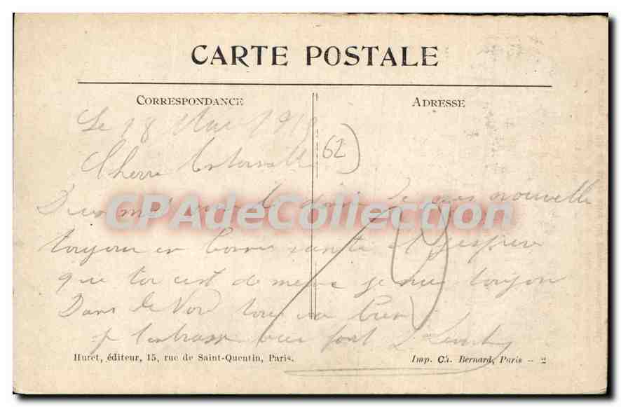 CPA Guerre 1914 1915 Mont Saint Eloi P de C les Tours de l'ancienne Abbaye apres le bombardement all — Rückseite