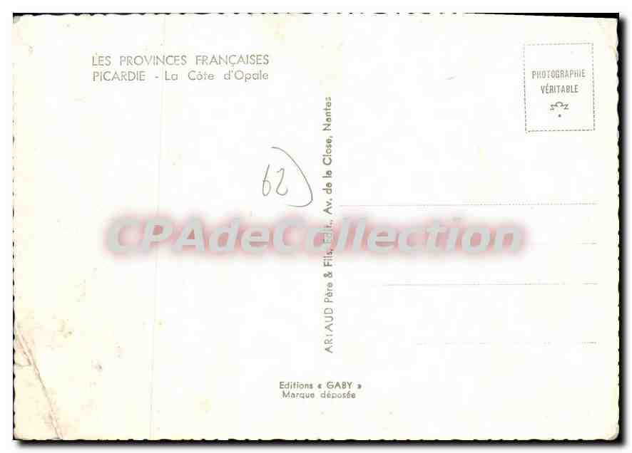 CPSM Les Provinces Francaises Picardie la Cote d'Opale  — Rückseite