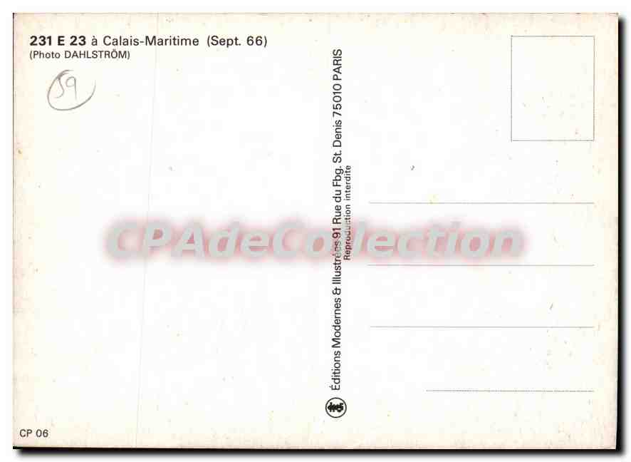 CPSM Calais Maritime 1966 gros plan locomotive flêche d'or — Verso