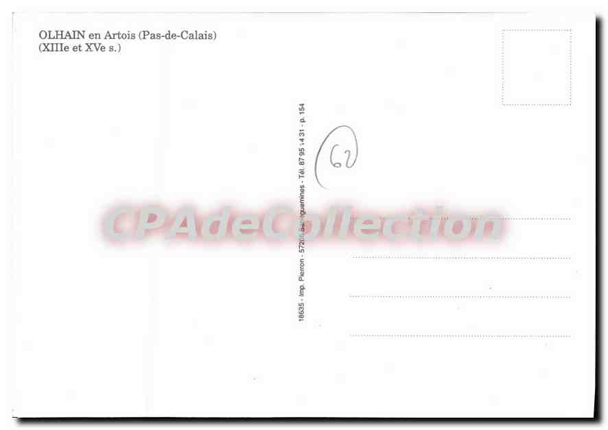 CPSM Olhain en Artois Pas de Calais XIII et XV siecle  — Rückseite