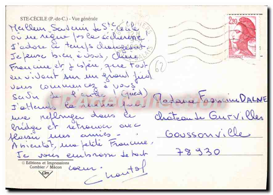CPSM Ste cecile P de C vue generale  — Rückseite