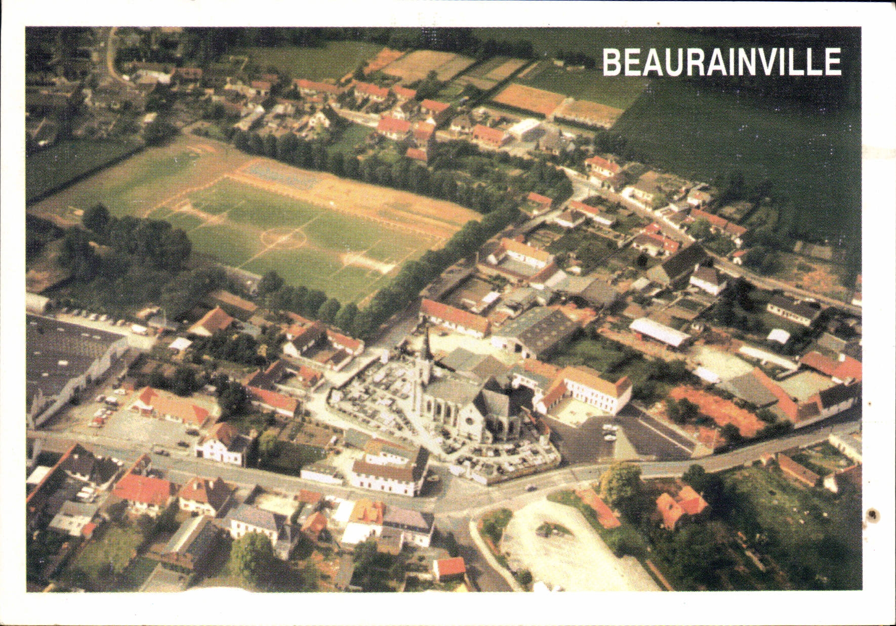 CPSM Beaurainville vue aerienne du centre ville 