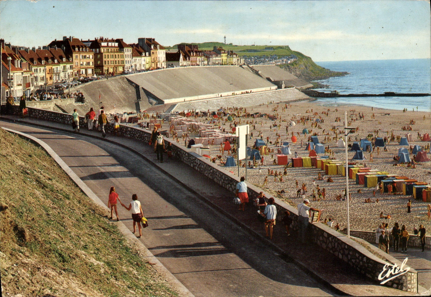 CPSM La Cote D'Opale le Portel Pas de calais la plage et le Quai de la Vierge plus Loin le Camping e