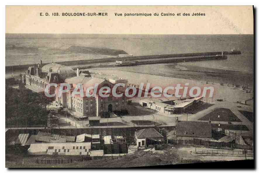 Boulogne-sur-Mer — Vue panoramique du Casino et des Jetées — E.D. 103