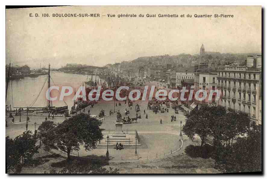 Boulogne-sur-Mer — Allgemeiner Blick auf den Quai Gambetta und den Viertel St-Pierre — E.D. 106