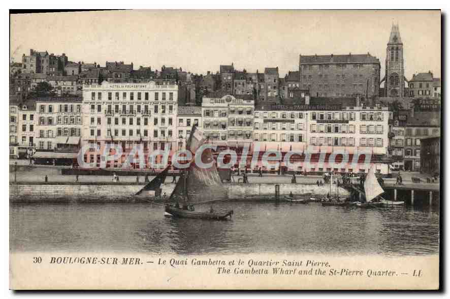 Boulogne-sur-Mer — Le Quai Gambetta et le Quartier Saint-Pierre — Éditeur L.I. n°30