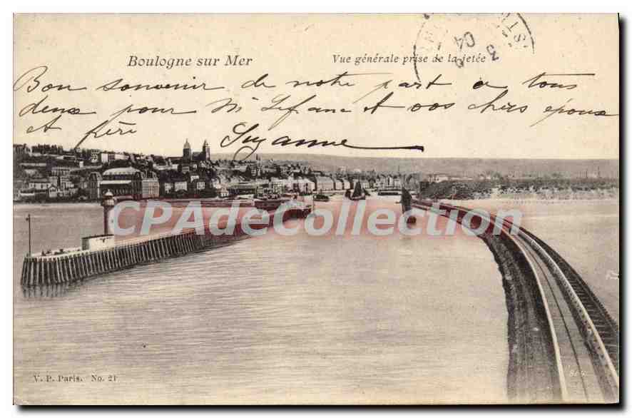 Boulogne sur Mer — Vue générale prise de la jetée — V.B. Paris, No. 21