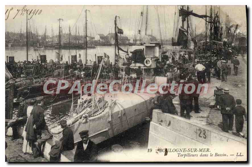 Boulogne-sur-Mer — Torpilleurs dans le Bassin — LL. n°19