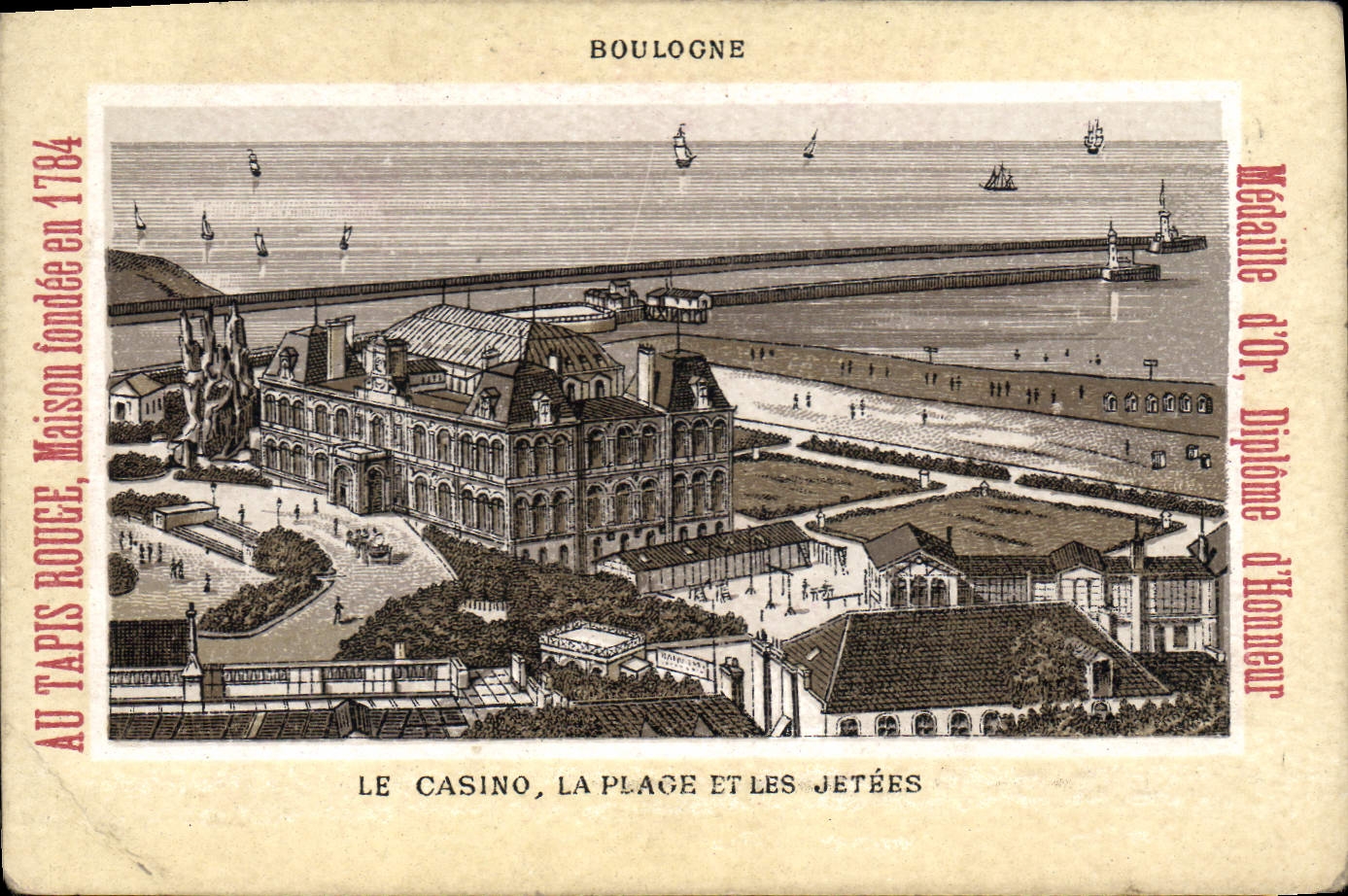 Boulogne — Le Casino, la Place et les Jetées — Au Tapis Rouge
