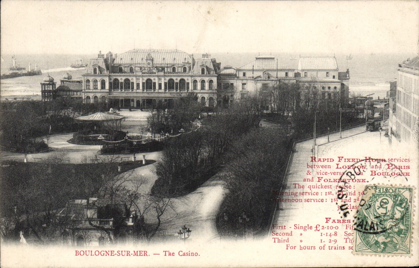 Boulogne-sur-Mer — Het Casino — uitgever niet zichtbaar, serie-nummer niet leesbaar