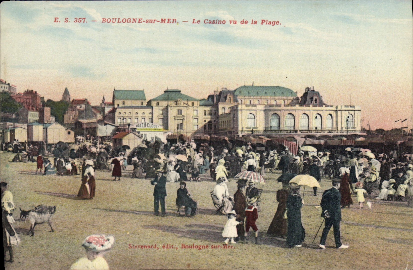 Boulogne-sur-Mer — Le Casino vu de la Plage — Stevenard, édit., Boulogne-sur-Mer