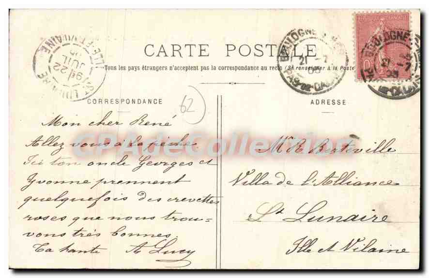 Boulogne-sur-Mer — La Descente à la Plage — L. D., B., 121 — Verso