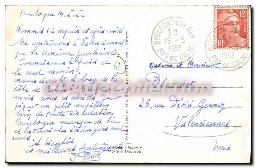 Boulogne-sur-Mer — La Basilique Notre-Dame vue du Dernier-Sou — Saby, n°104 — Verso