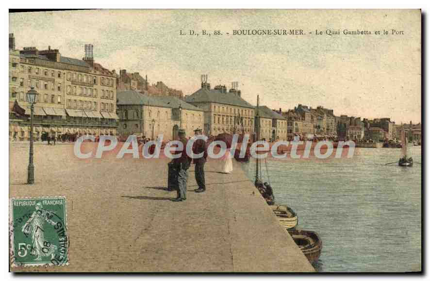 Boulogne-sur-Mer — Le Quai Gambetta et le Port — L. D., B., 88.