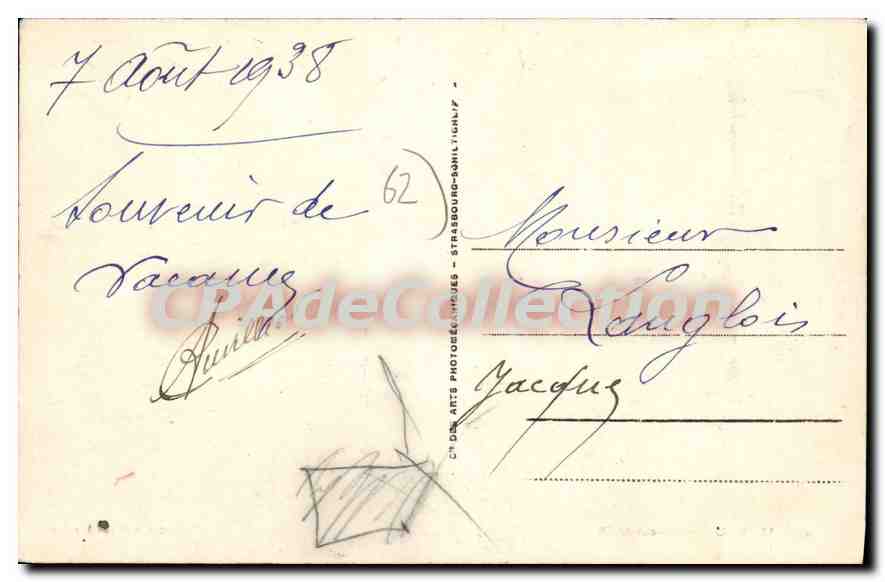 Boulogne-sur-Mer — Vue prise du Calvaire — n°12, éditeur CP DES ARTS PHOTOGRAPHIQUES — Achterkant