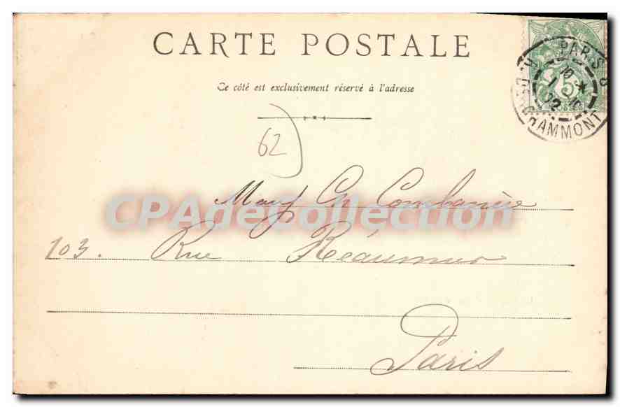 Le Casino et les Jardins — Boulogne-sur-Mer — éditeur non visible — Verso