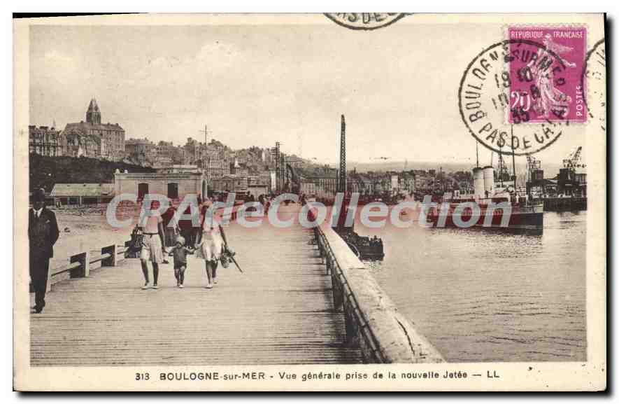 BOULOGNE-sur-MER — Vue générale prise de la nouvelle Jetée — LL n°313