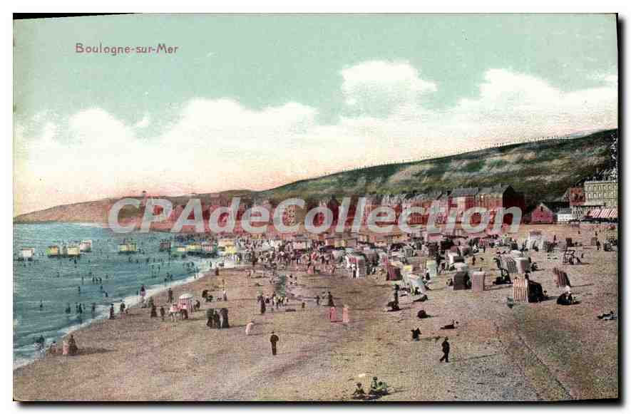 Boulogne-sur-Mer — plage animée — éditeur inconnu, n° de série 62