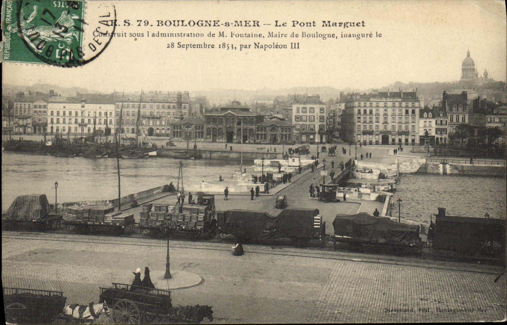 CPA Boulogne sur Mer le Pont Marguet construit sous l'administration de M Fontaine Maire de Boulogne