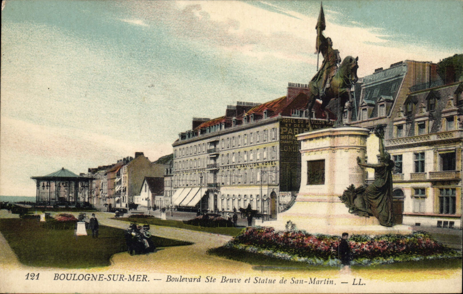 Boulogne-sur-Mer — Boulevard Ste Beuve und Statue von San-Martin — LL. — N° 121