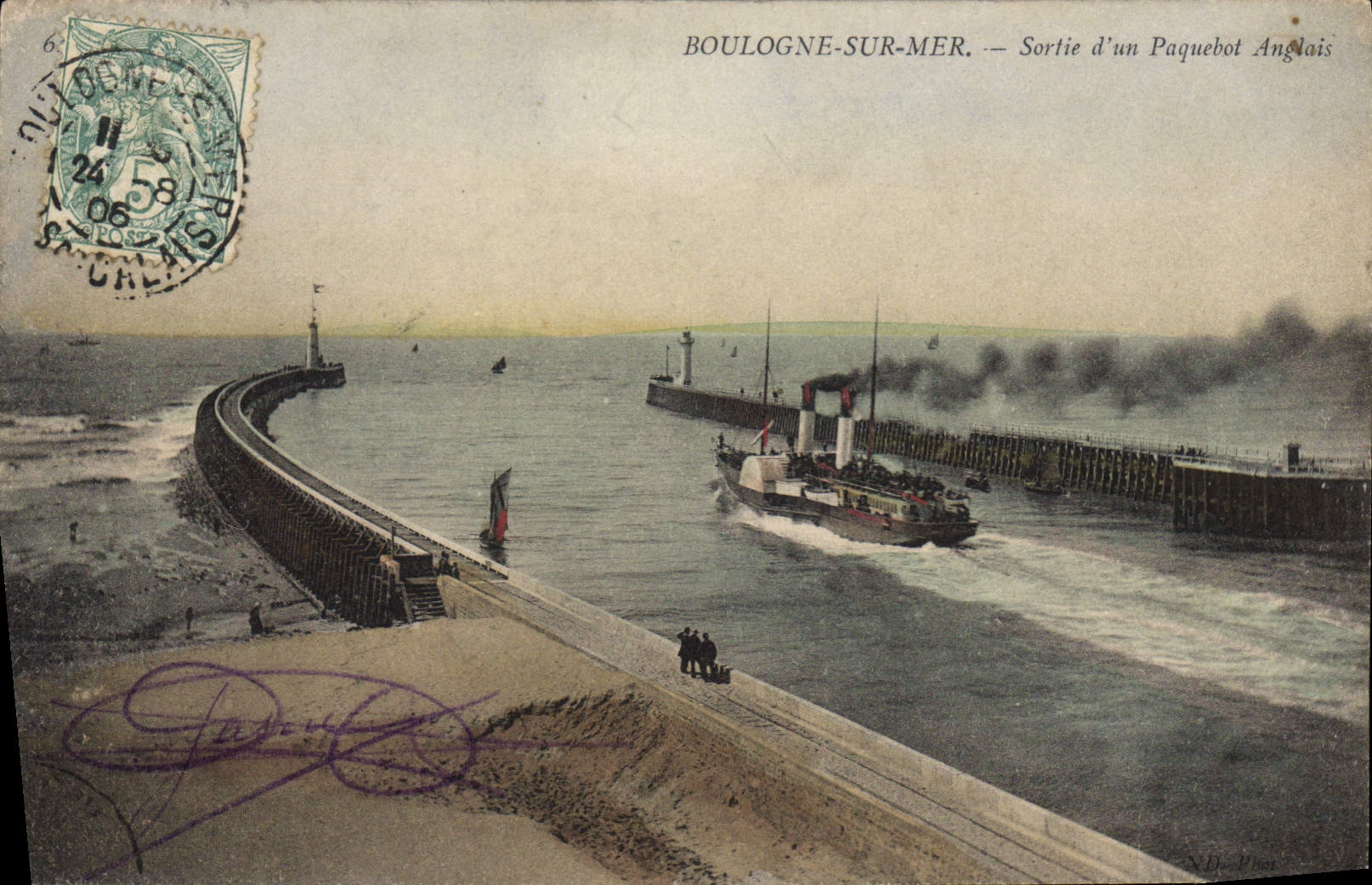 BOULOGNE-SUR-MER — Sortie d'un Paquebot Anglais — N.B. Vien