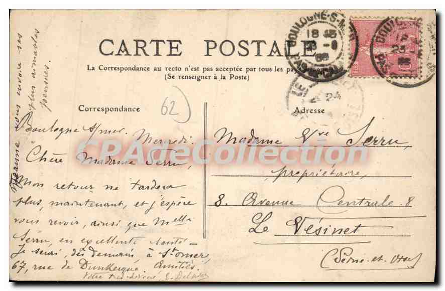 Boulogne-sur-Mer — Matelotte Boulonnaise — A.C. - I — Verso