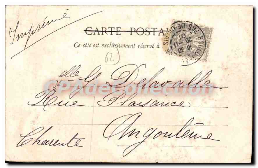 Boulogne-sur-Mer-Fischerfrau — A. Lernier, Foto von A. Lernier, Boulogne-sur-Mer — Rückseite