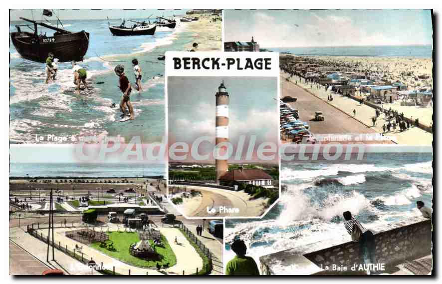 Berck-Plage — vue panoramique avec phare et plage — Édition MAGE, Paris
