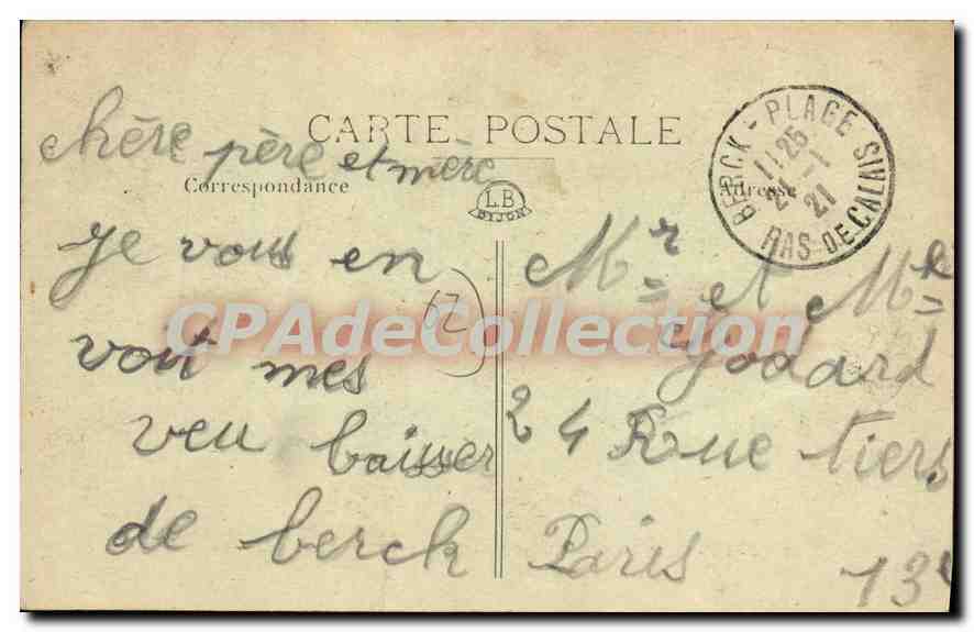 Berck-Plage — L'Hôpital Maritime de la Ville de Paris — Type le plus parfait de Sanatorium marin — Verso